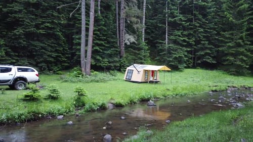 Awesome Forest Camping Dron Shooting 4K
