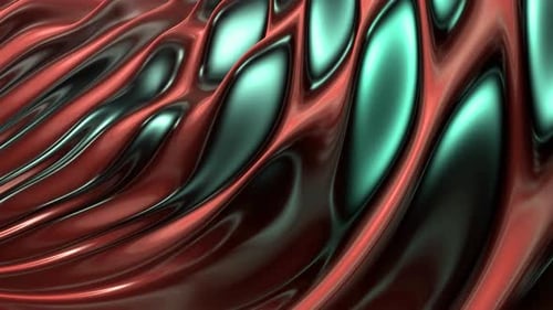 Abstract Fluid Metallic Waves Seamless Loop Background