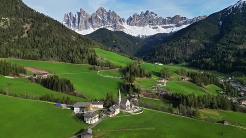 Spring Landscape in Italian Dolomites Alps