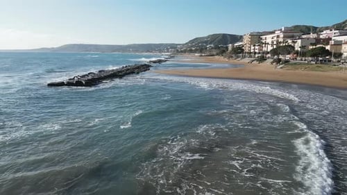 Aerial view of the beach in the Italian city of Calabria, Italy