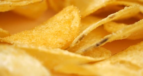 Golden Chips Macro Closeup Salty Crunch Snack