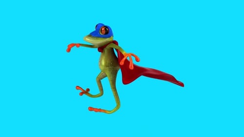 Fun 3D cartoon frog dancing (with alpha channel)