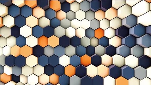Animated Geometric Waving Hexagon Pattern Background