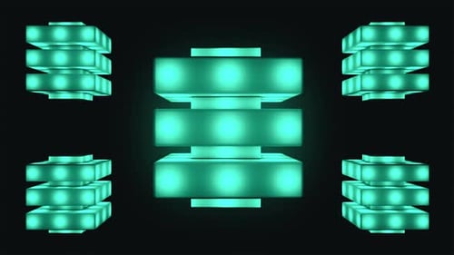 Glowing Geometric Cubes Loop Animation
