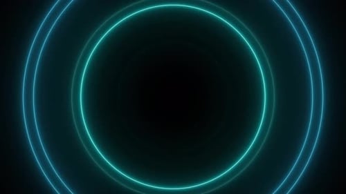 Abstract circle laser neon light glowing background 4K