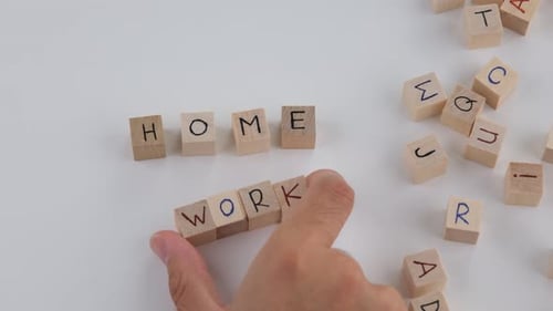 home work wooden alphabet