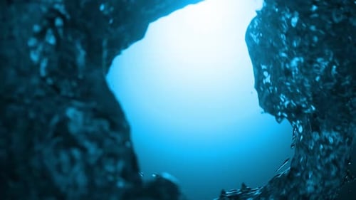 Abstract water tunnel creating a vortex. 3d loop animation 4k