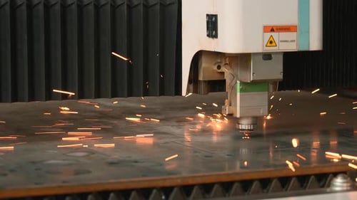 Laser Cutting Machine Precisely Cuts Metal Sheet