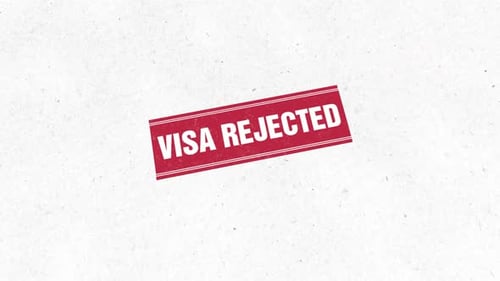 Red Rubber Stamp Visa Rejected Animation