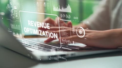 Typing on a Laptop with Revenue Optimization Overlay