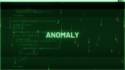 Digital Glitch Text Reveal with Retro Code Background