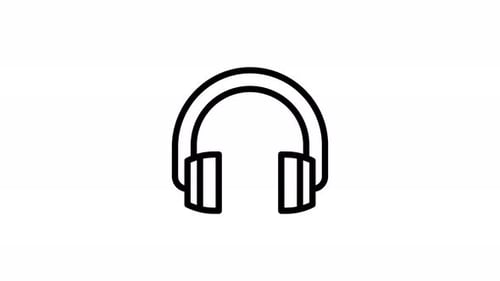 Auriculares — Icono animado en línea — Canal Alpha — 4K