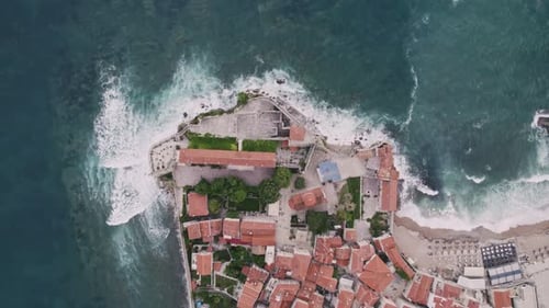 Vue aérienne de la vieille ville de Budva Montenegro