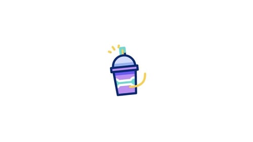 Animated Flat Design Beverage Cup Icon