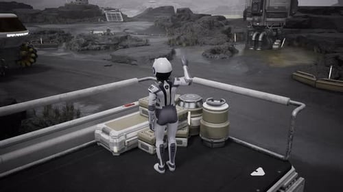 Futuristic Space Rover Exploring Alien Planet