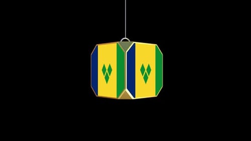 Transparenter Hintergrund mit Flagge von St. Vincent und den Grenadinen