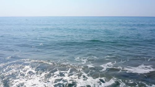 Beautiful Summer Landscape of Sea Waves on Sandy Beach
