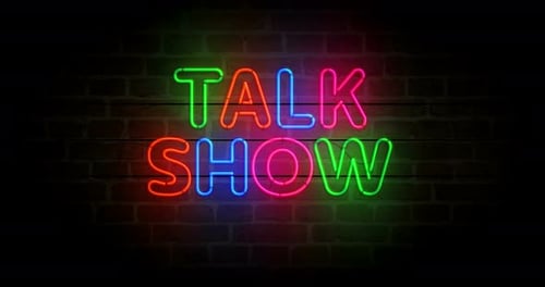 Talkshow-Neon auf Backsteinmauer-Schleife