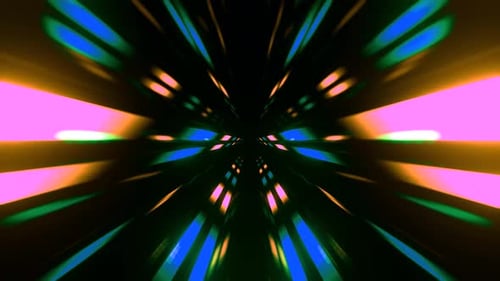 Abstract Neon Light Tunnel Speed Warp Background