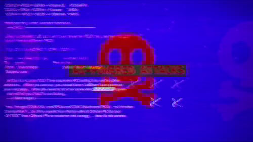 Texte d'avertissement sur les attaques alimentées par l'IA sur l'écran d'arrière-plan du piratage