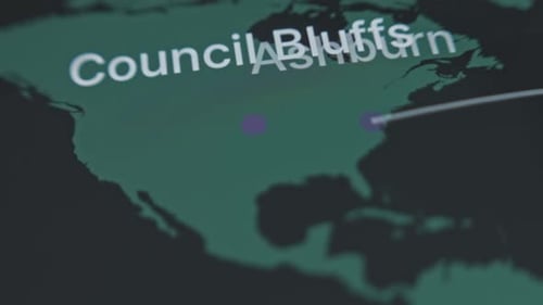 Animated Map of North America Connecting Locations