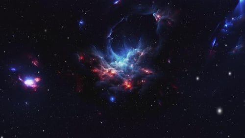 L'espace extra-atmosphérique avec des étoiles, de la poussière et des galaxies