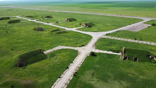 aerial view of the Abandoned airfield