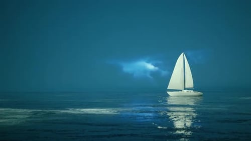 3D Sailboat on Blue Ocean Title Reveal