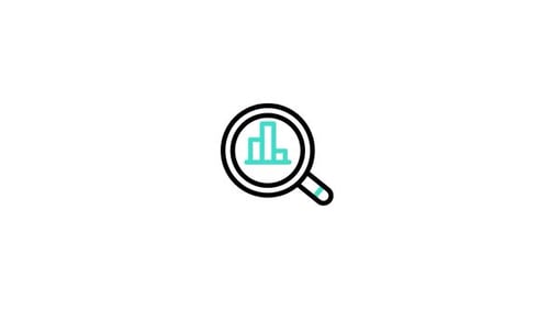 Animated Magnifying Glass Data Analysis Icon