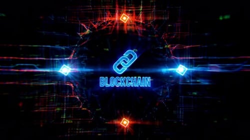 Futuristic Blockchain Chain Link Digital Technology Display