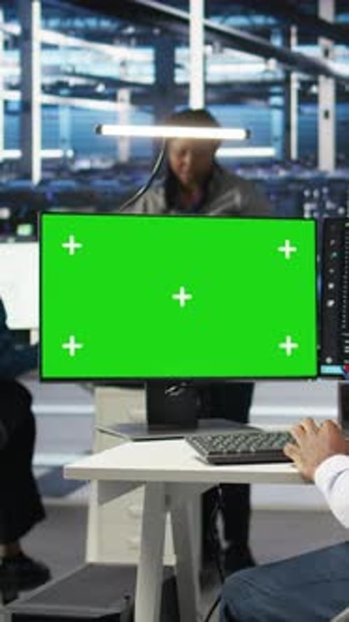 Vertical Video Data Center IT Expert Uses Green Screen PC to Apply Deep Learning Node Tree Tech