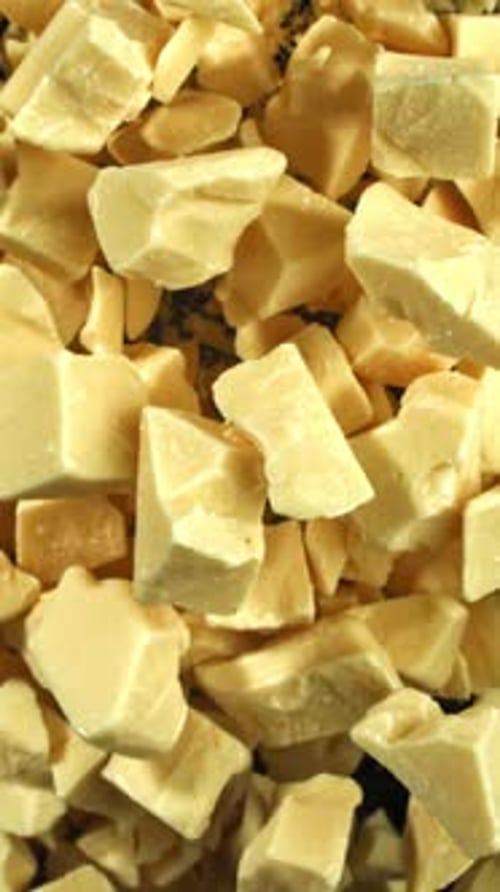 Super Slow Motion Pieces of White Chocolate Filmed on a Highspeed Camera at 1000 Fps