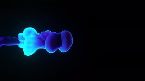 Ink Dance Zeitlupen-Hintergrund mit bläulicher Tinte im Wasser