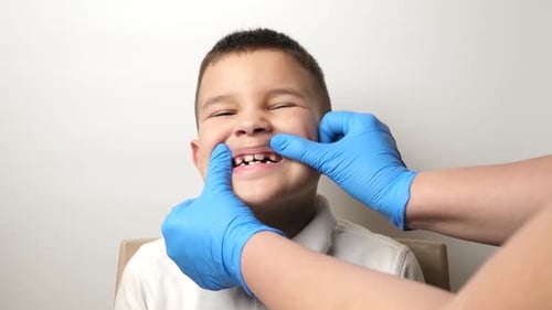 Child Getting Teeth Examined by Doctor