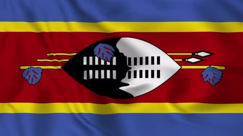 Eswatini Flag Waving Seamless Loop