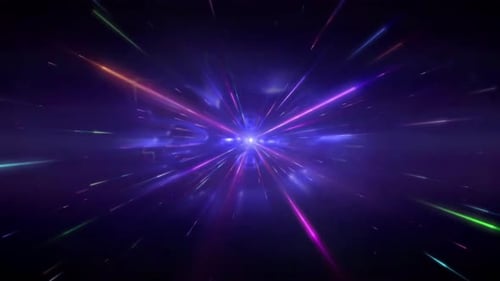 Futuristic Hyperspace Tunnel Motion with Colorful Light Streaks