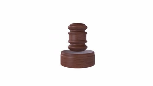 Wooden Gavel on Base Symbolizing Justice