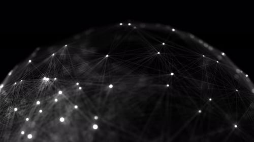 Abstract Digital Network Globe Plexus Animation Loop