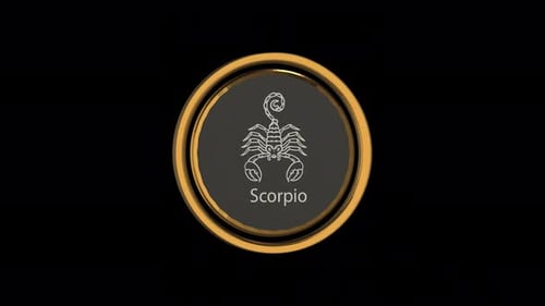 Animated 3D Golden Scorpio Zodiac Coin