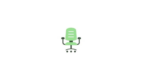 Animated Flat Design Office Chair Wiggle and Spin