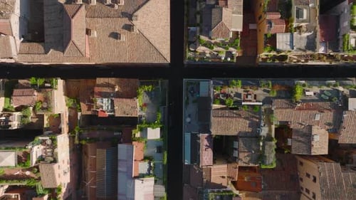 High Angle View of Old Houses in Urban Borough