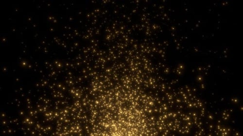 Golden Glitter Particles Rising Loop Overlay