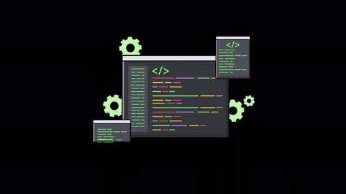 Vídeo conceptual de análisis de codificación animado: transparente