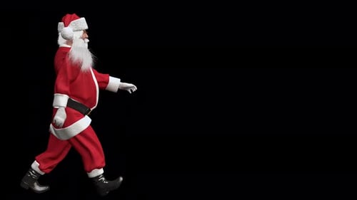3D Animated Santa Claus Character Walking for Christmas