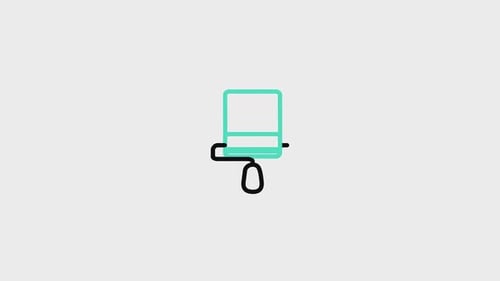 Flat Design Animated Paint Roller Icon