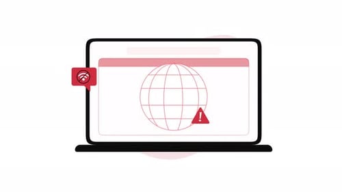 Laptop No Internet Connection Error Flat Design Icon