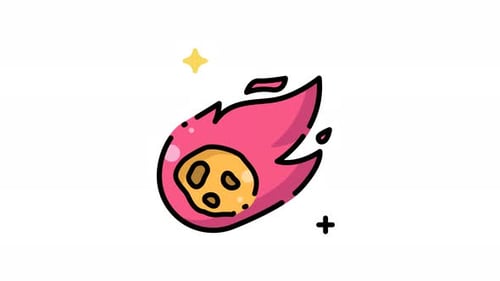 Animation eines brennenden Meteors.