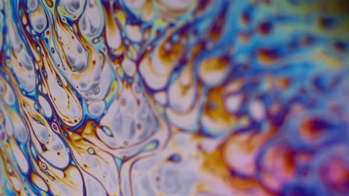 Pintura a óleo líquida iridescente Fluid Bubble Art Bokeh