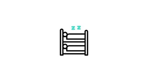 Animated Flat Design Bunk Bed Sleep Icon