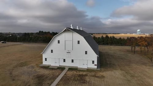 Aerial view of the Cooper Barn in Colby Kansas